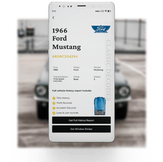 Mustang classic vehicle data