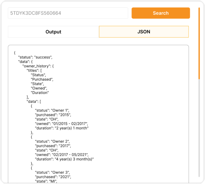 Vehicle History API | Access Vehicle Records Databases