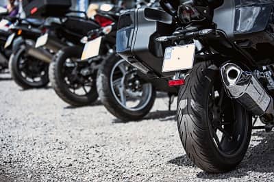 motorcycles in road