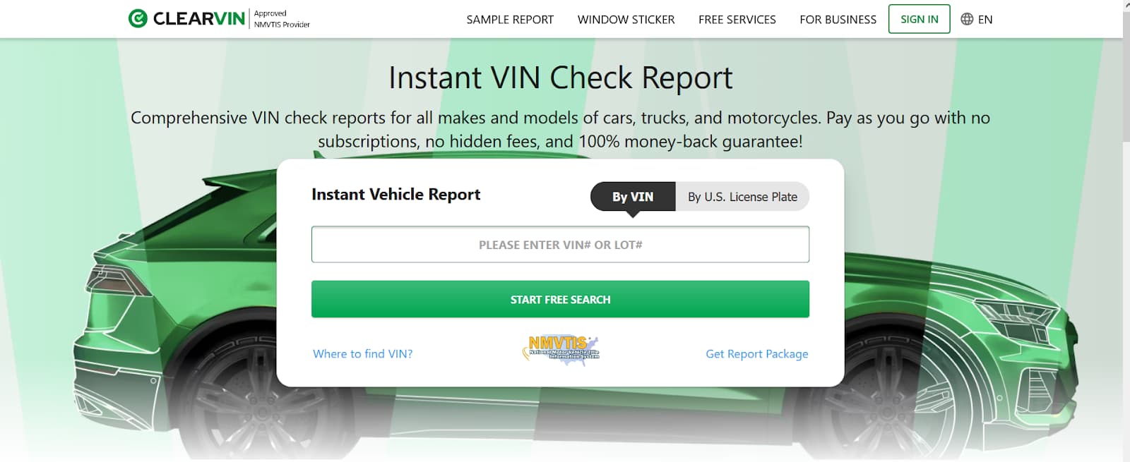 ClearVIN: Best for Reports from Trusted Sources
